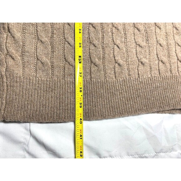 Lauren Ralph Lauren Cable Knit Sweater Dress Midi Wool Cashmere Brown Size XL - Picture 6 of 8